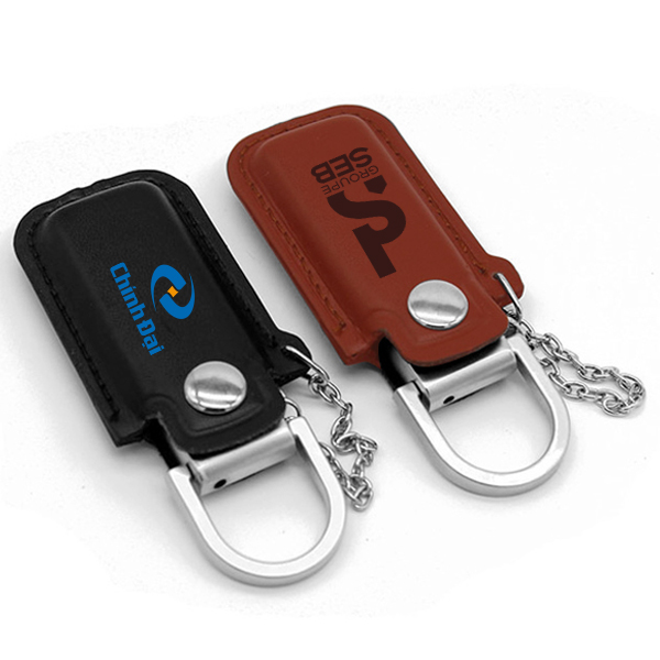 usb vỏ da in dập logo
