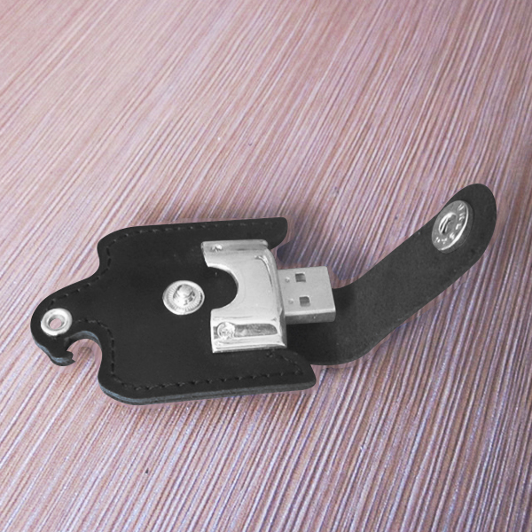 usb vỏ da in dập logo
